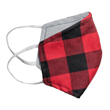 Load image into Gallery viewer, POOK MASK ( Red/Black Plaid)